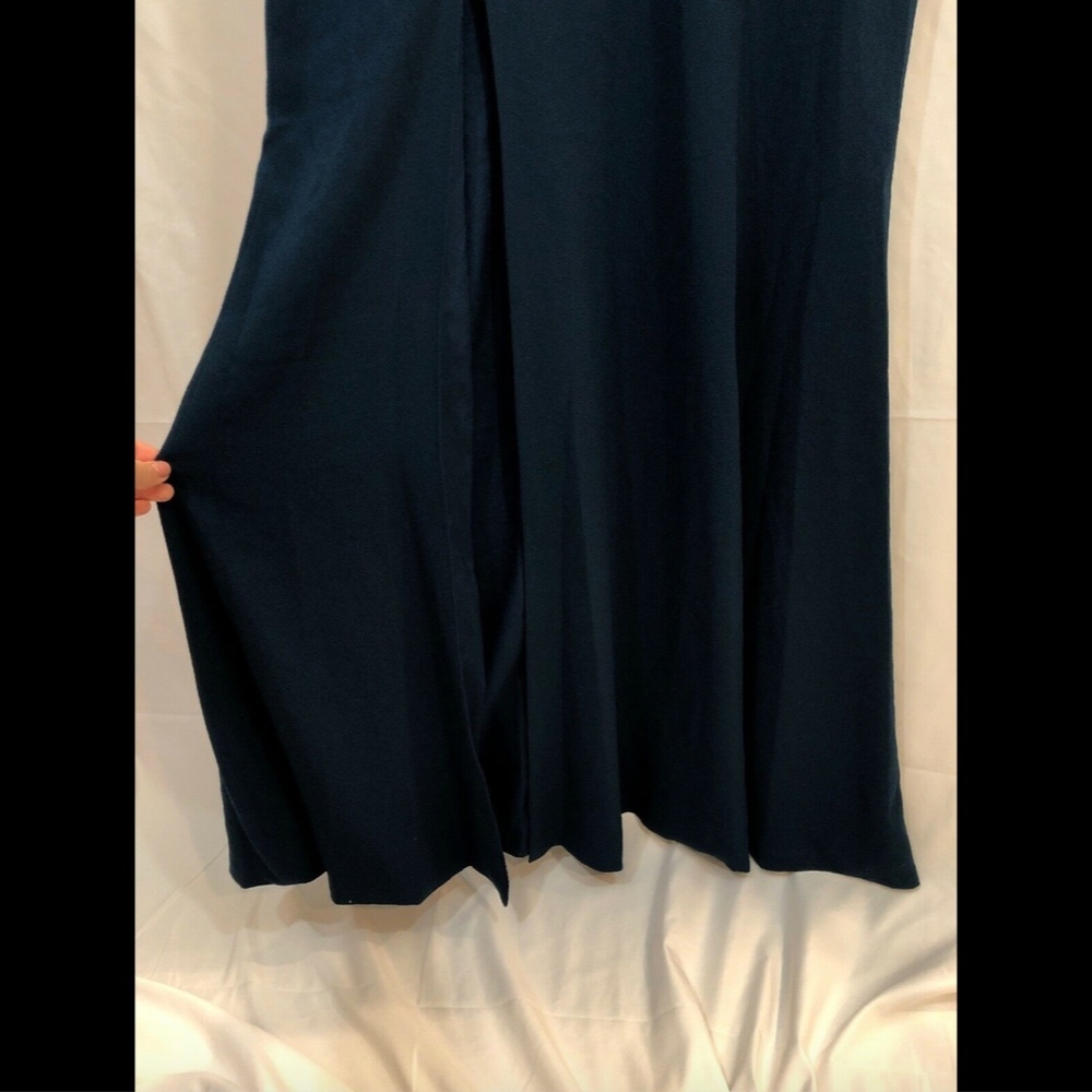 NWT $288 Dress the Population Iris Slit‎ Crepe Gown Peacock Blue [ Large ] #e452 - Picture 6 of 8